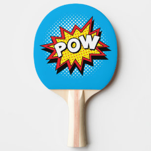 Comic Book Stijl Kleurrijke POW Tafeltennisbatje