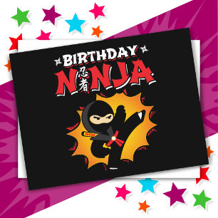 Comic Book Stijl Super Feest Verjaardag Ninja Briefkaart