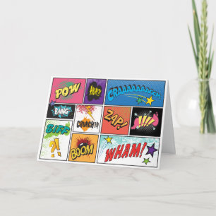 Comic Book Strip Pop Krantenstijl Wenskaart