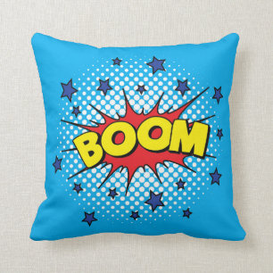 Comic Book Style Colorful BOOM Kussen
