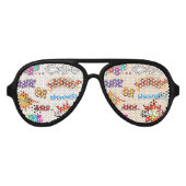 Comic Book Style Expressie Aviator Zonnebril (Voorkant)