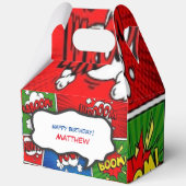 Comic Book Style Kids Verjaardagsfeest Bedankdoosjes (Voorkant)