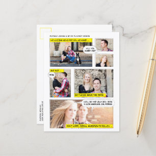 Comic Book Style Save the Date Aankondigingskaart