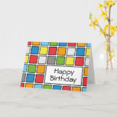Comic Book Style Squares Kaart (Gele Bloem)
