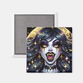 Comic Book Style Vampire Halloween Party Magneet (Voorkant / Achterkant)