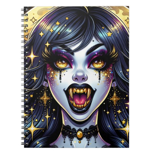 Comic Book Style Vampire Halloween Party Notitieboek (Voorkant)