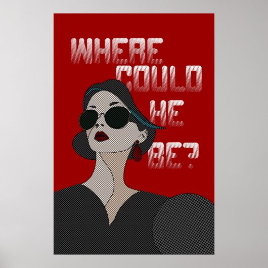 Comic Book Style Vrouw  Camp Poster (Voorkant)