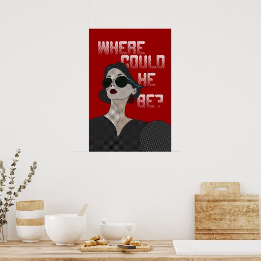 Comic Book Style Vrouw  Camp Poster (Keuken)