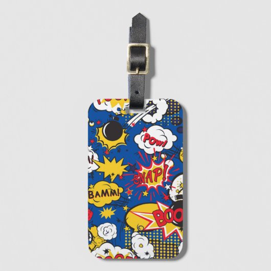 Comic book, superheld bagagelabel (Voorkant (verticaal))