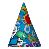 Comic Book Superheld Birthday Blue Feesthoedjes (Rechts)