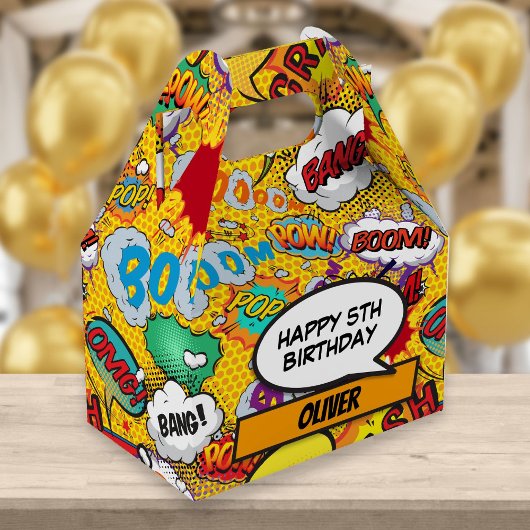 Comic Book Superheld Birthday Party Favor Box Bedankdoosjes