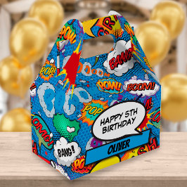Comic Book Superheld Blue Birthday Party Bedankdoosjes