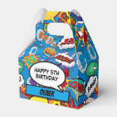 Comic Book Superheld Blue Birthday Party Bedankdoosjes (Voorkant Zijde)