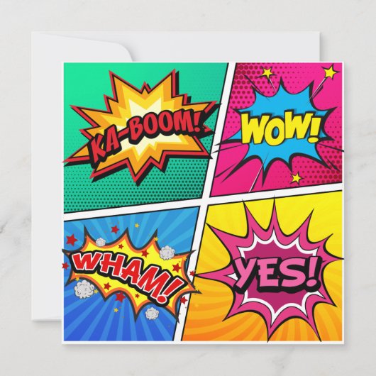 Comic Book Superheld Save the Date (Achterkant)