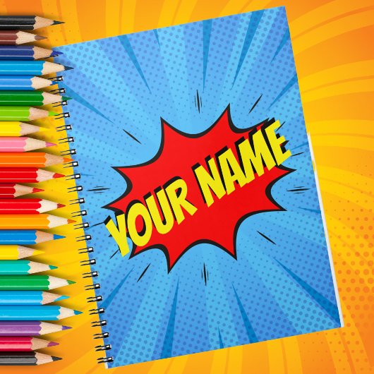 Comic Book Superhero Custom Spiral Notitieboek