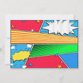 Comic Book Superhero Girl Geboorteaankondiging Aankondiging (Achterkant)