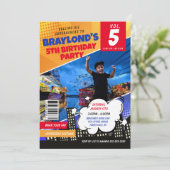 Comic Book Superhero Invitation d'anniversaire (Debout devant)