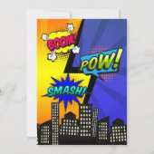 Comic Book Superhero Invitation d'anniversaire (Dos)