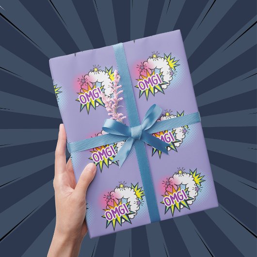 Comic book thema OMG grappig Cadeaupapier