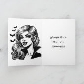 Comic Book Vampire Halloween en kleurplaat Kaart (Binnen)