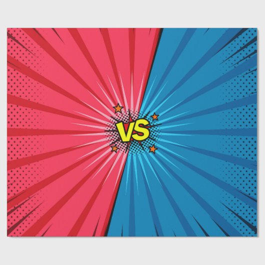 Comic book versus background, klassiek pop-art sty cadeaupapier (Vlak)