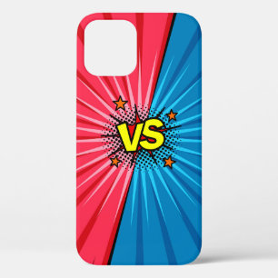 Comic book versus background, klassiek pop-art sty iPhone 12 hoesje