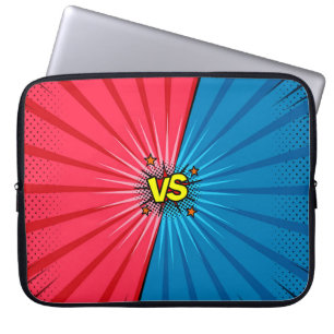 Comic book versus background, klassiek pop-art sty laptop sleeve