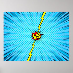 Comic book versus background, klassiek pop-art sty poster