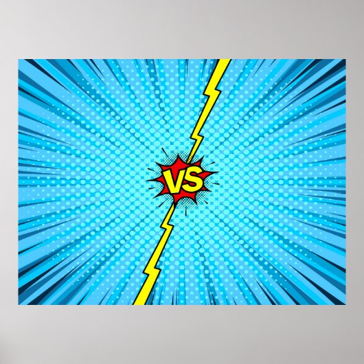 Comic book versus background, klassiek pop-art sty poster (Voorkant)