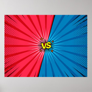 Comic book versus background, klassiek pop-art sty poster