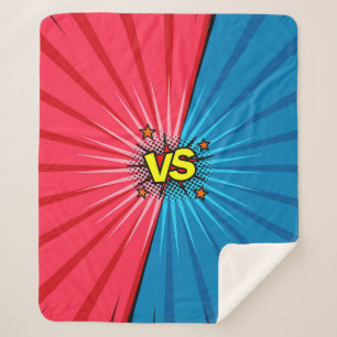Comic book versus background, klassiek pop-art sty sherpa deken