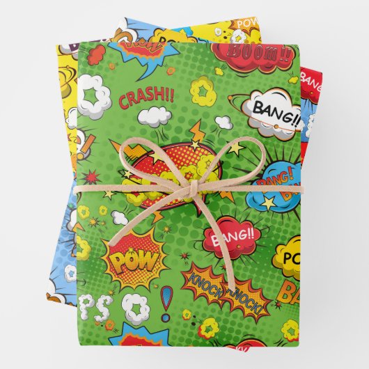 Comic Book Wrapping Paper Set (In situ)