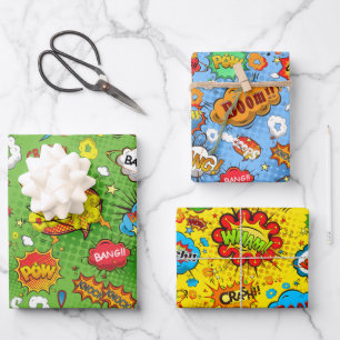 Comic Book Wrapping Paper Set