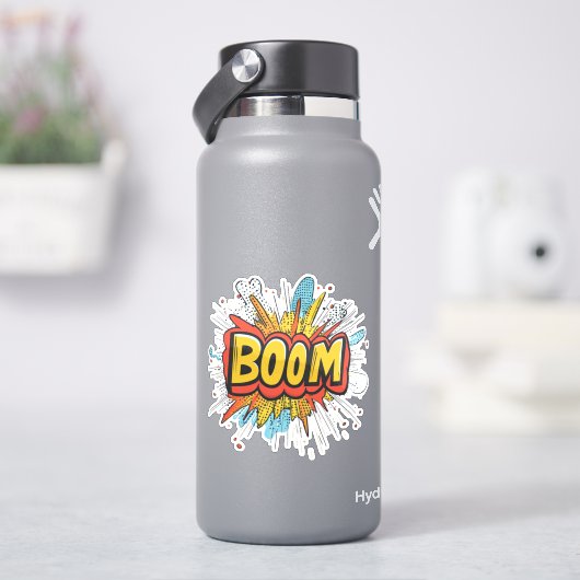 Comic boom graphics kleuren woord. sticker (HydroFlask)