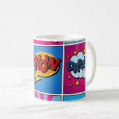 Comic Bubbles set. Expressies Bom, Cool, Pow, Oop Koffiemok (Voorkant rechts)