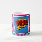 Comic Bubbles set. Expressies Bom, Cool, Pow, Oop Koffiemok (Center)