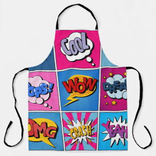 Comic Bubbles set. Expressies Bom, Cool, Pow, Oop Schort