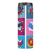Comic Bubbles set. Expressies Bom, Cool, Pow, Oop Thermosbeker (Achterkant)