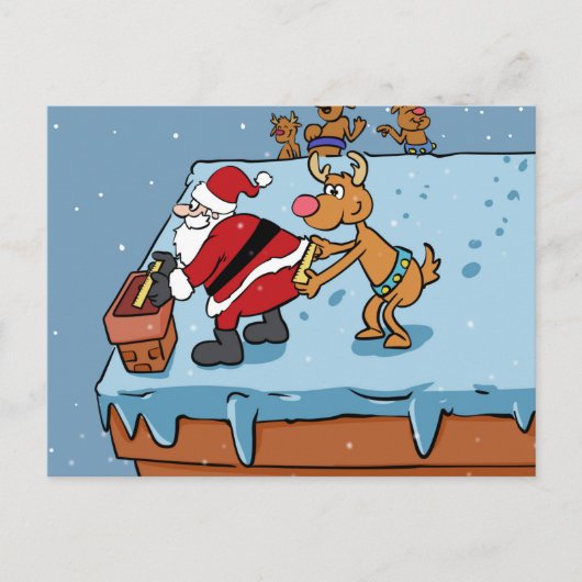 Comic cartoon Santa Claus kerst Briefkaart (Voorkant)