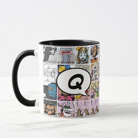 Comic Characters Pattern Speech Balloon Initiaal M Mok (Links)