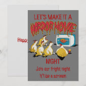 Comic chicken horror film Halloween humor Kaart (Voorkant / Achterkant)