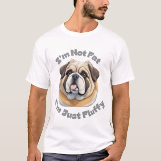 Comic Dog T-shirt - Ik ben niet dik Ik ben gewoon 