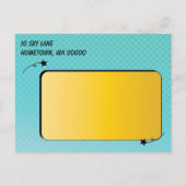 Comic Dot Sla de datum op Aankondigingskaart (Achterkant)