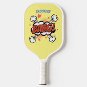 Comic explosion callout typografie kunst pickleball paddle (Achterkant)