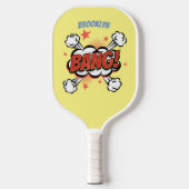 Comic explosion callout typografie kunst pickleball paddle (Voorkant)