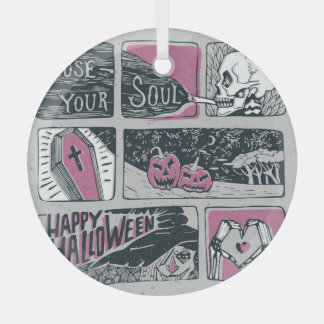 Comic Halloween: leuke illustratie Glas Ornament