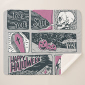 Comic Halloween: leuke illustratie Sherpa Deken (Voorkant (horizontaal))