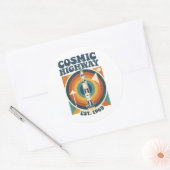 Comic Highway – Fun Pop Art for Comic Fans Ronde Sticker (Envelop)