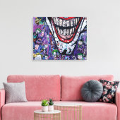 Comic joker Premium Wrapped Canvas (gloss) Afdruk (Insitu (Woonkamer))