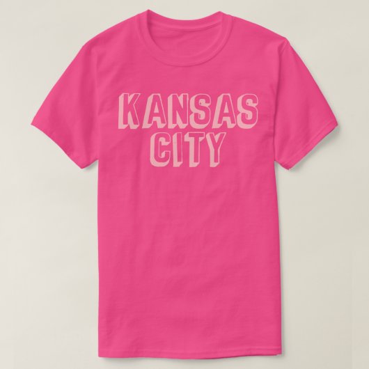 Comic Kansas City Blok Lichtroze T-shirt (Design voorkant)